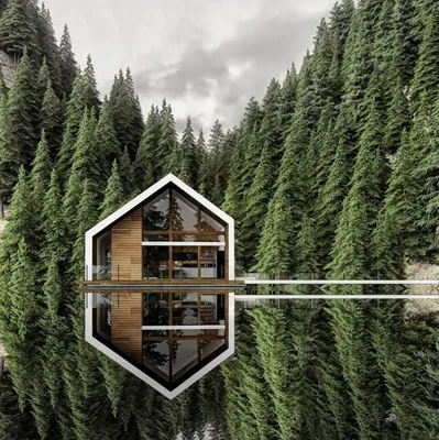 Панорамное изображение озера - фото дома в формате 4K.