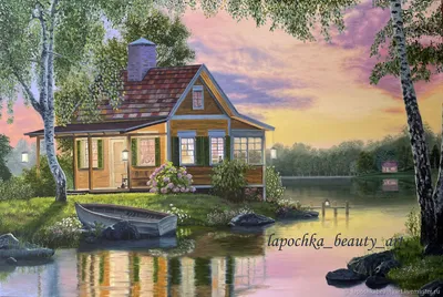 Фотки природы: изображение дома у озера
