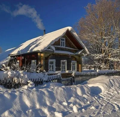 Фотка дома в зимнем пейзаже