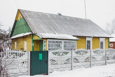 Фотография зимнего пейзажа с домом