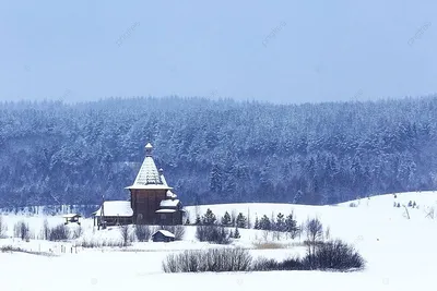 Зимний вид на дом в разных форматах