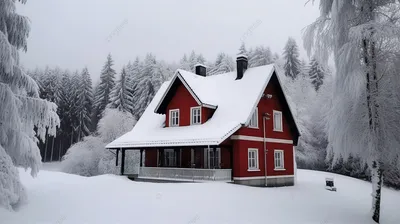 Фотография на рабочий стол: зимний пейзаж с домом