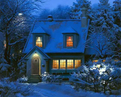Зимний уют: Скачайте фото дома в формате JPG
