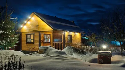 Зимний чарующий дом: Изображение в формате WebP