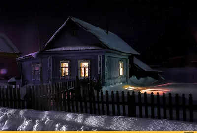 Зимняя гармония: Изображение деревенского уюта в фото