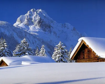 Фотография зимнего домика: Изображение уединенной зимней красоты