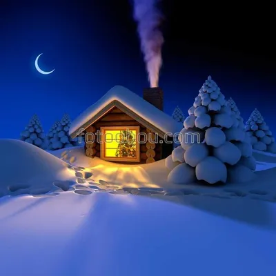 Уединение в зимнем лесу: Фото уютного домика с различными вариантами скачивания