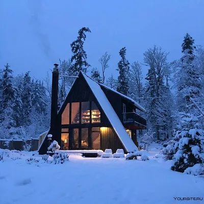 Ледяное уединение: Фотография уютного домика в зимнем лесу