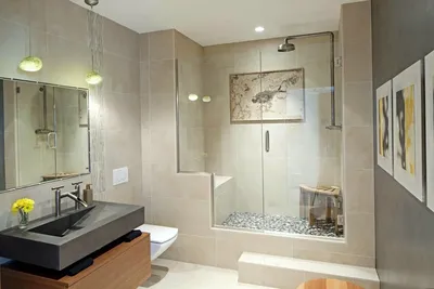 Фото душа в ванной без душевой кабины для ванной комнаты - изображение в хорошем качестве