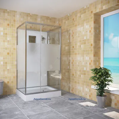 Фото душа в ванной без душевой кабины для ванной комнаты - изображение в 4K разрешении