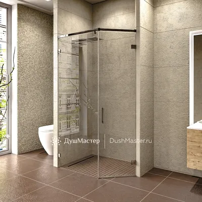 Ванная комната с инновационным решением: душ без кабины