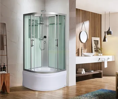 Фотография ванной с элегантным душем без душевой кабины