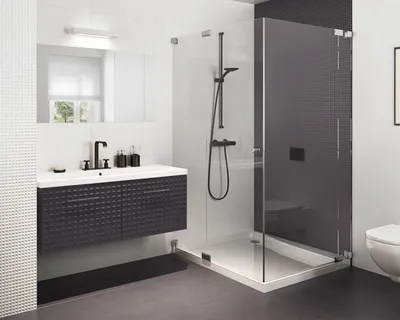 Преобразование ванной комнаты: душ вместо ванны на фото