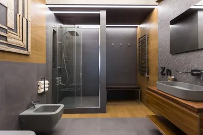 Фотография душевого уголка в ванной комнате в Full HD качестве