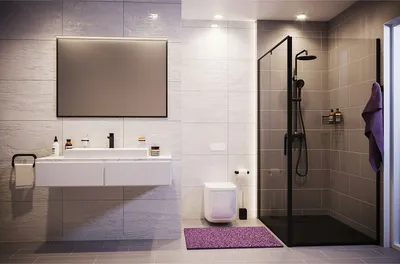 Фото душевого уголка в ванной комнате в Full HD качестве