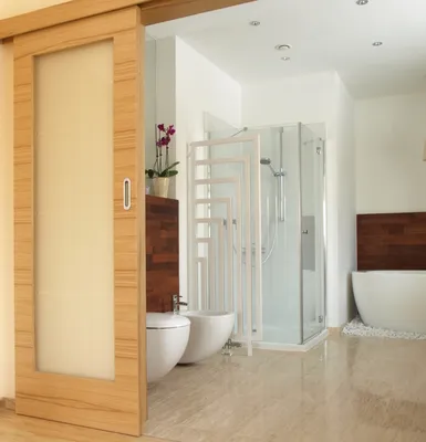 Идеи дизайна дверей для туалета и ванны на фото