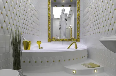 Арт-объект из элитной плитки для ванной комнаты в Full HD