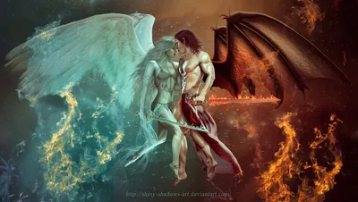 Фото арт ангела или демона: красочные рисунки в стиле кино