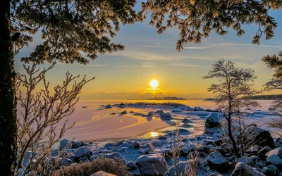 Фотоальбом зимы: Финский залив в PNG формате для скачивания