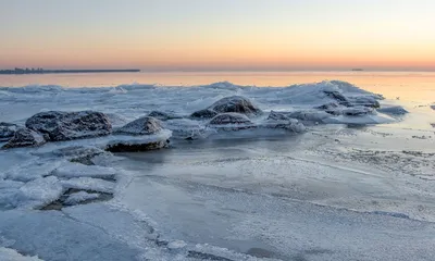 Зимний пейзаж: Финский залив в формате JPG для скачивания