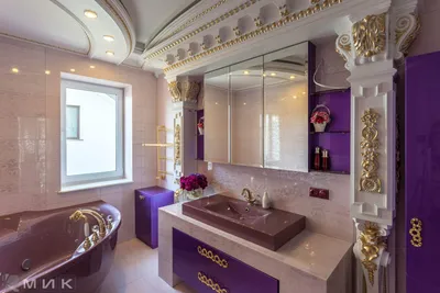 Фото Фиолетовой ванной комнаты в высоком разрешении