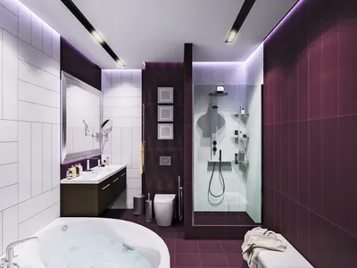 Фото Фиолетовой ванной комнаты в HD качестве