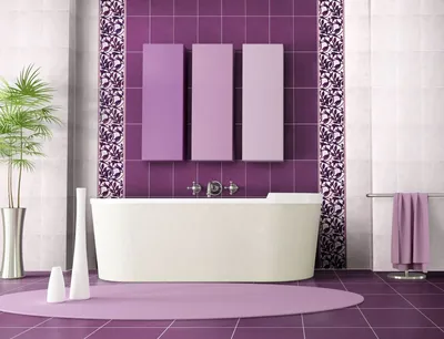 Фиолетовая ванная комната: релаксация и комфорт