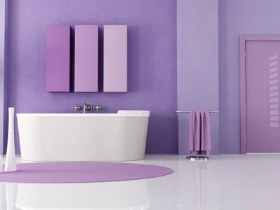 Фиолетовая ванная комната: гармония и стиль