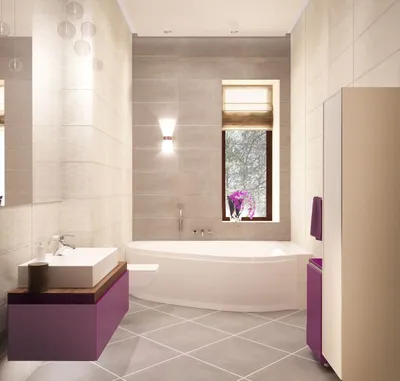 Фиолетовая ванная комната: идеальное место для ухода за собой