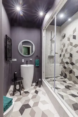 Фото в фиолетовой ванной комнате
