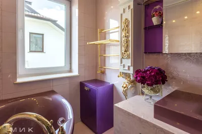 Full HD изображения фиолетовой ванной комнаты