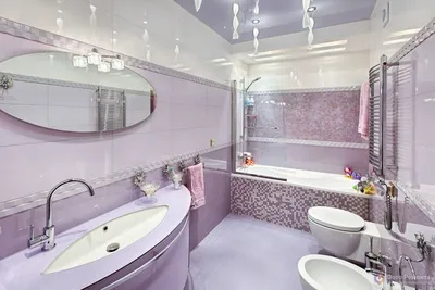 Full HD фото фиолетовой ванной комнаты