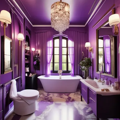 Фото Фиолетовой ванной комнаты в формате PNG