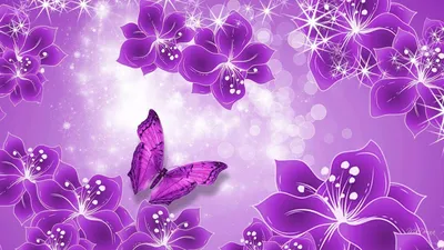 Фотофон фиолетовых бабочек на экране вашего телефона