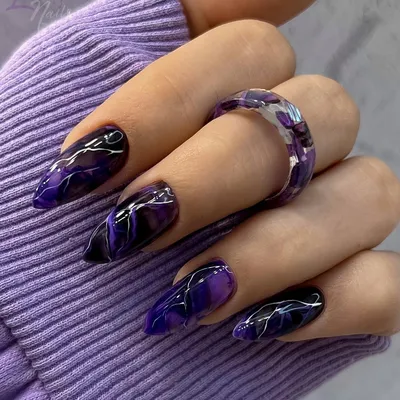 Фиолетовые ногти картинки  фото