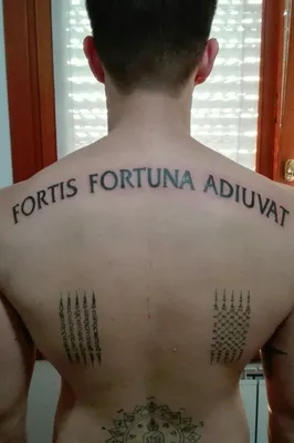 Картинки татуировок с надписью fortes fortuna adjuvat в формате jpg