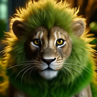 Изображение редкого животного: гибрид льва и пантеры