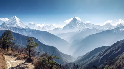 Картинка с прекрасным видом на Гималайские горы