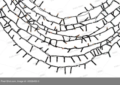Фотография гирлянды на белом фоне