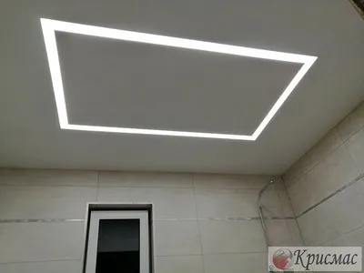 Уникальный дизайн глянцевого натяжного потолка в ванной комнате