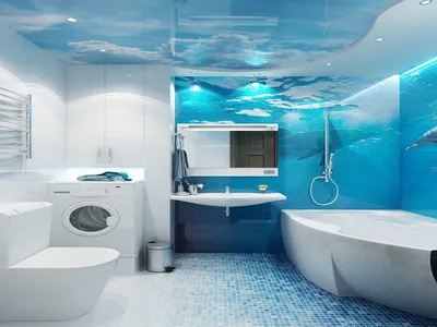 Голубая ванная комната: новые изображения