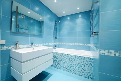 Голубая ванная комната: скачать изображение