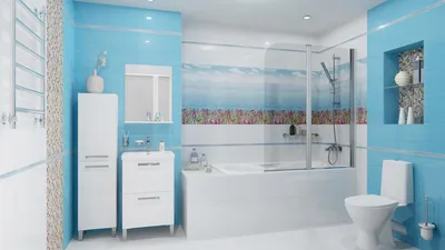 Фото голубой ванной комнаты в JPG формате