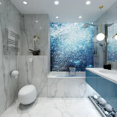 Голубая ванная комната: оазис спокойствия