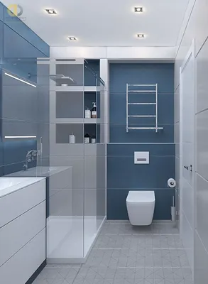 Голубая ванная комната: свежесть и яркость