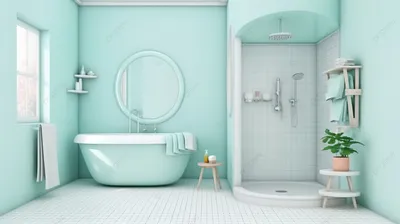 Голубая ванная комната: место для вдохновения и творчества