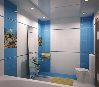 Фото в голубой ванной комнате