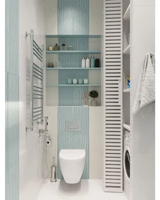 Фотография голубой ванной комнаты