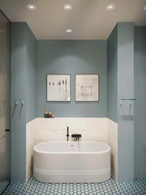Full HD фото голубой ванной комнаты