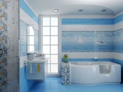Скачать фото голубой ванной комнаты бесплатно